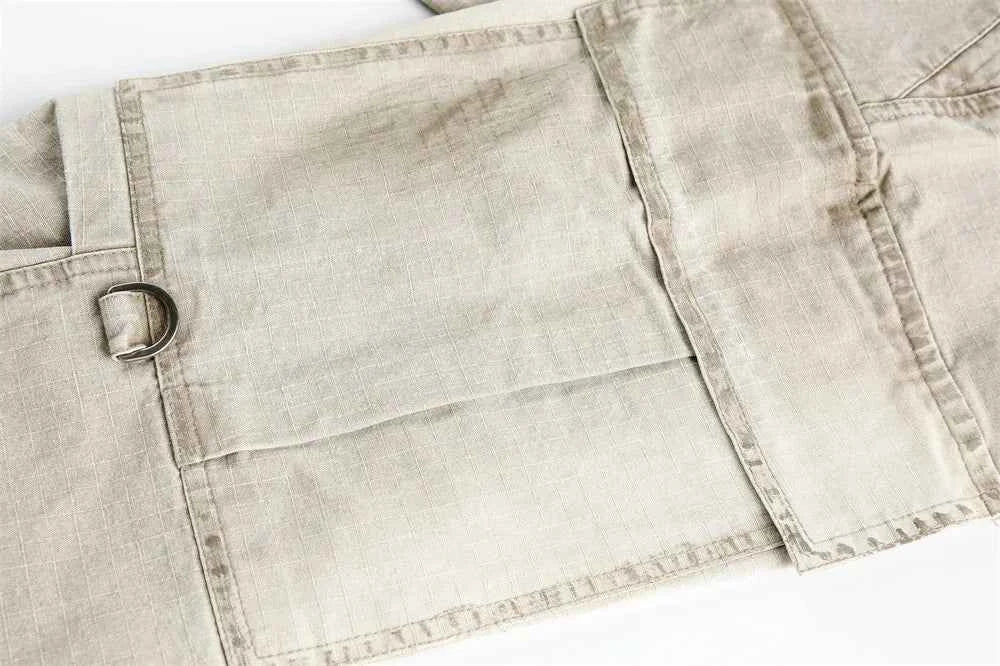 Streetwear Retro Distressed High Street Cargo Pants