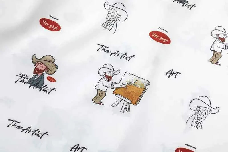 Plush Colorful Van Gogh Graphic Oversize Shirt