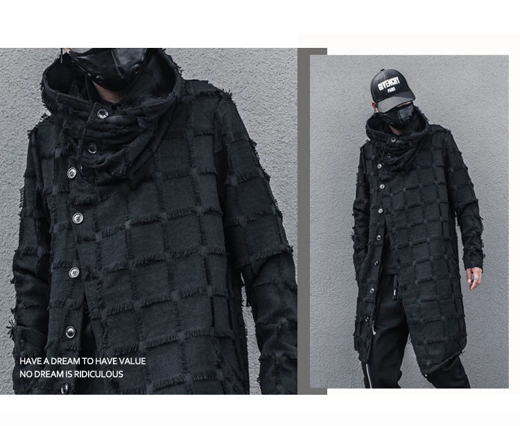 Mist Black Turtleneck Gothic Coat