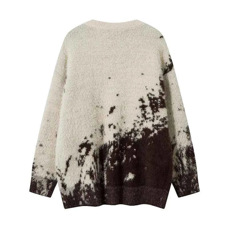 Women Fashionable Retro Letter Knitted Hip Hop Sweater