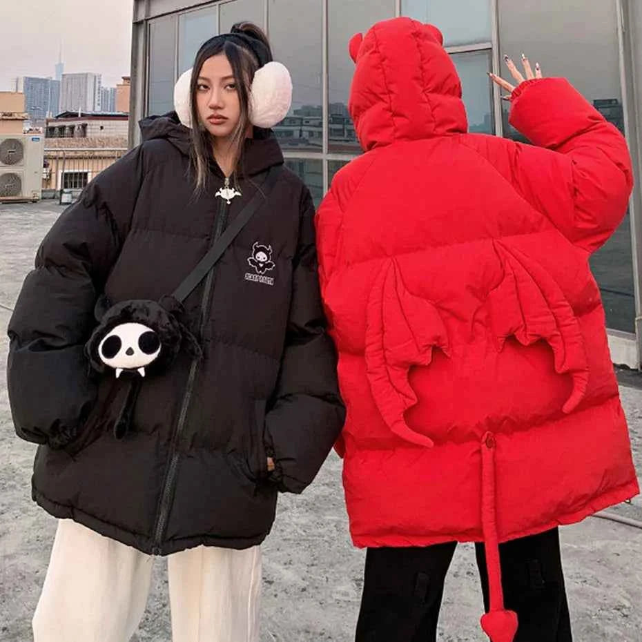 Streetwear Padded Monster With Bag Puffer Jacket