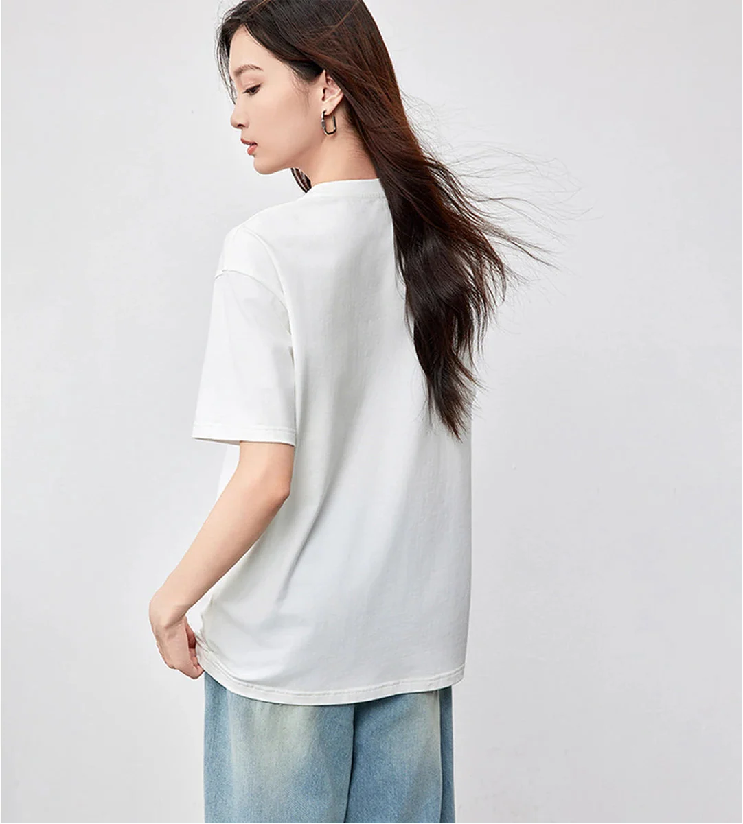 Comfortable Loose Summer Round T-Shirt - Luxuryurbanwear