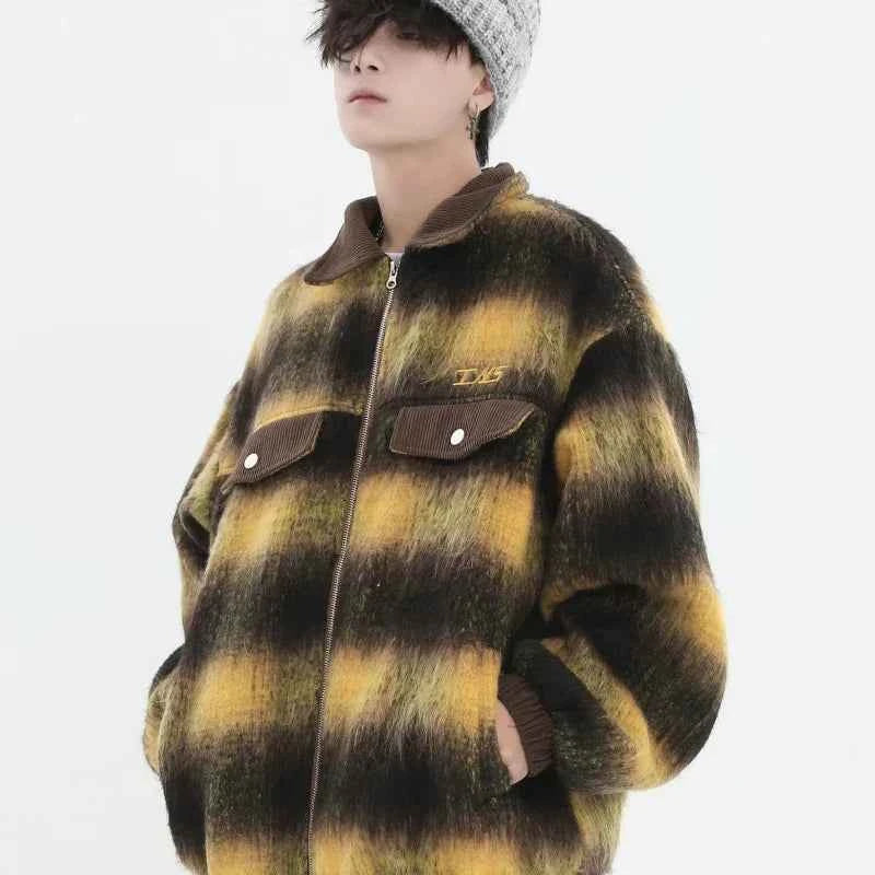 Streetwear Trendy Gradient Woolen Jacket