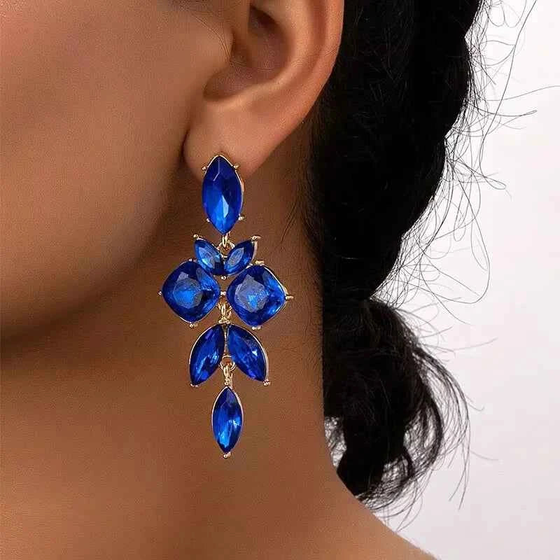 Elegant Sparkling Crystal Stone Drop Earrings