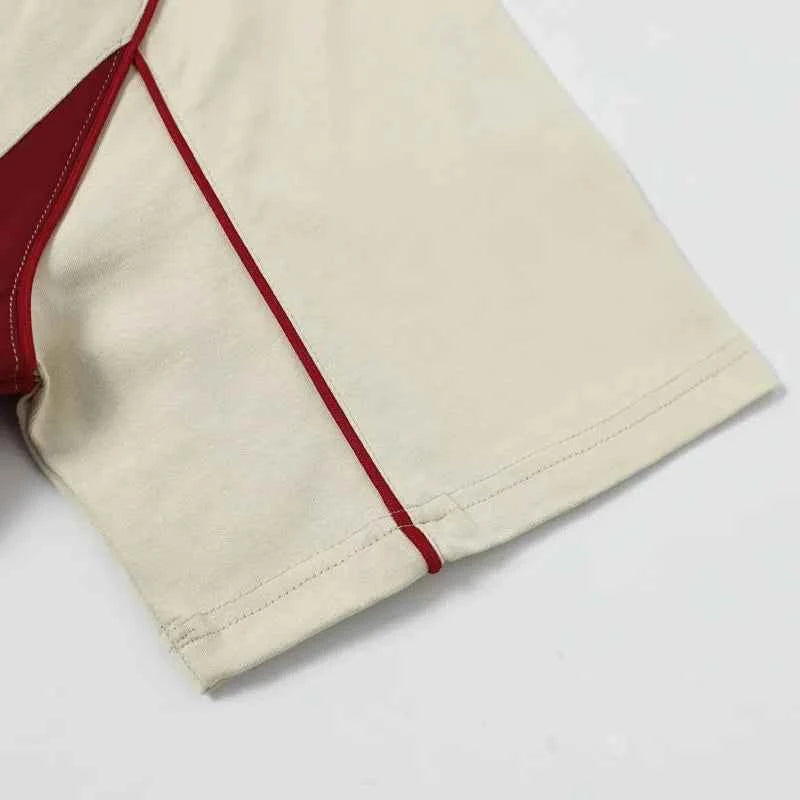 Plush Y2K Graphic Patchwork V-Neck Oversized T-Shirt