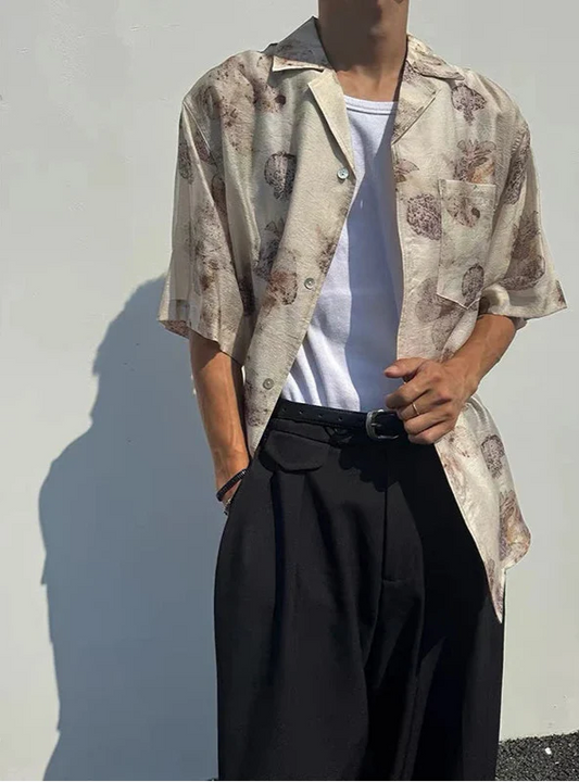 Premium Y2K Oversize Grid Pattern Half Sleeve Shirt - Luxuryurbanwear