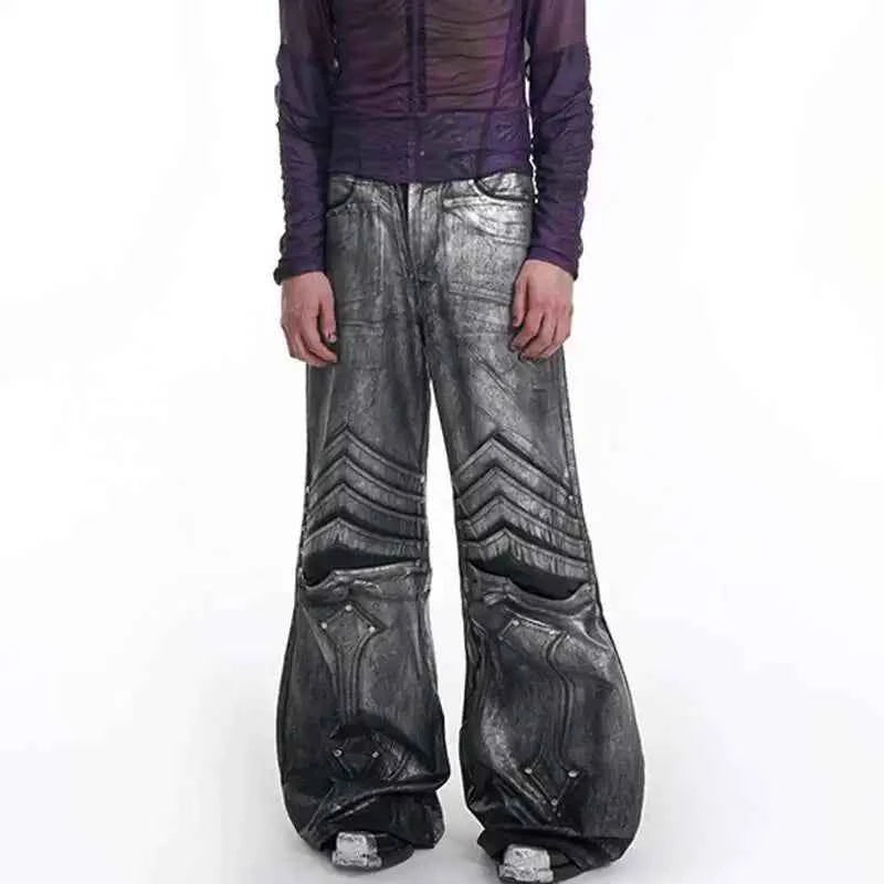Mens Breathable High-Quality Wide Leg Jeans