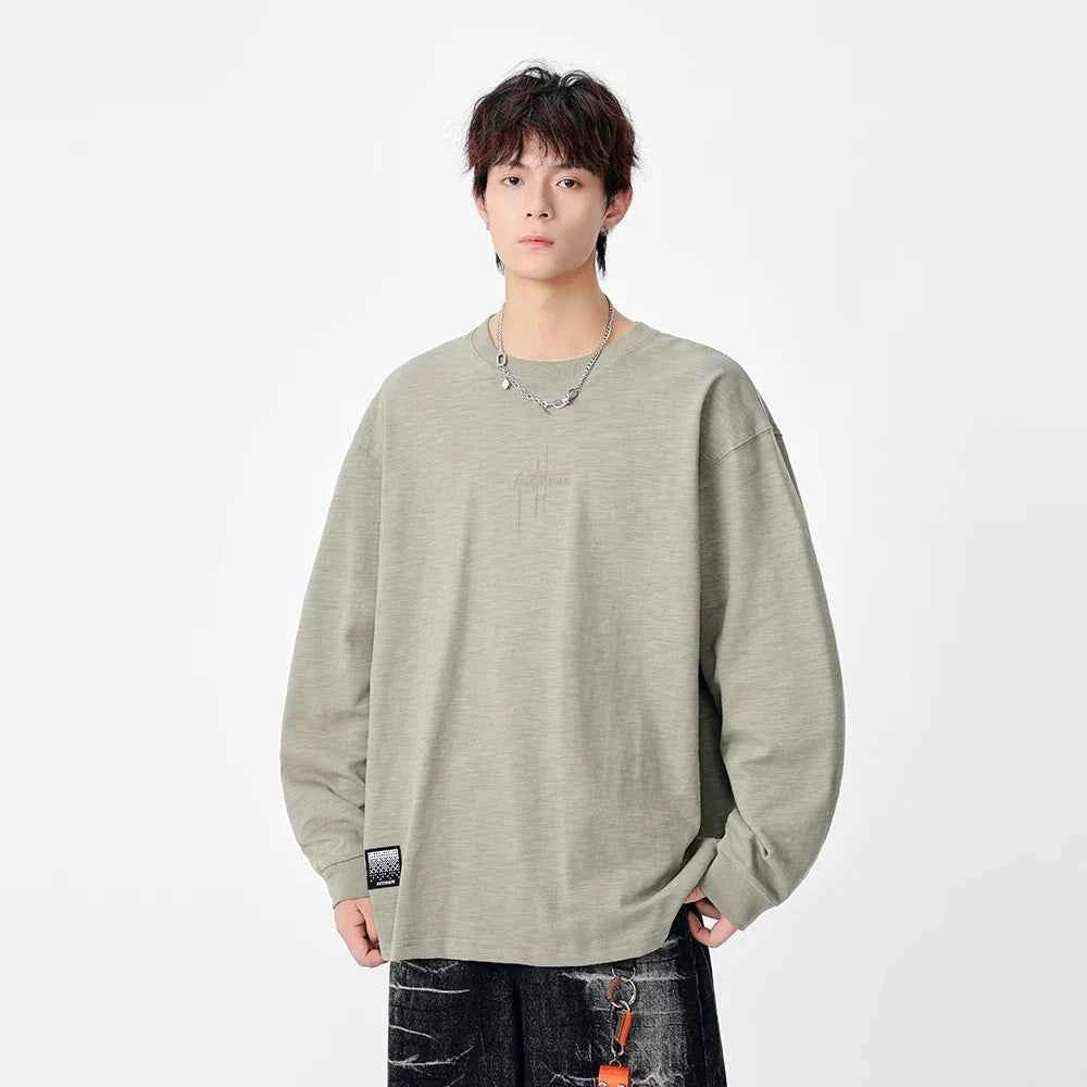 Long-lasting Embroidered Logo Long Sleeve T-Shirt