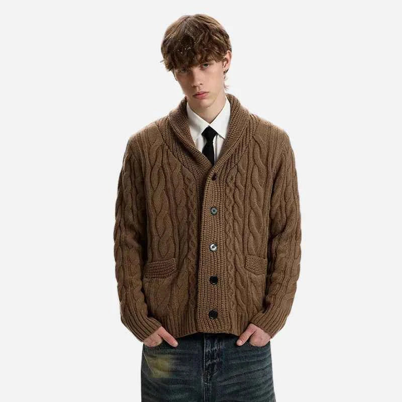 Elegant Textured Solid Color Knitted Cardigan