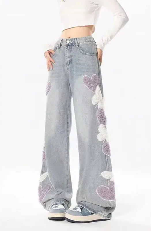 Women Butterfly Pattern 3D Jeans - Luxuryurbanwear