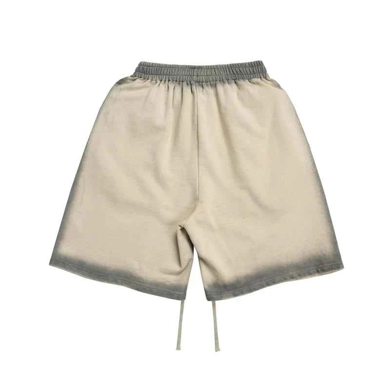 Yellow Black Smoky Gradient Colorblock Shorts