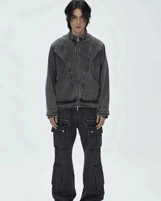 Essential Patchwork Multi Pockets Denim Jacket