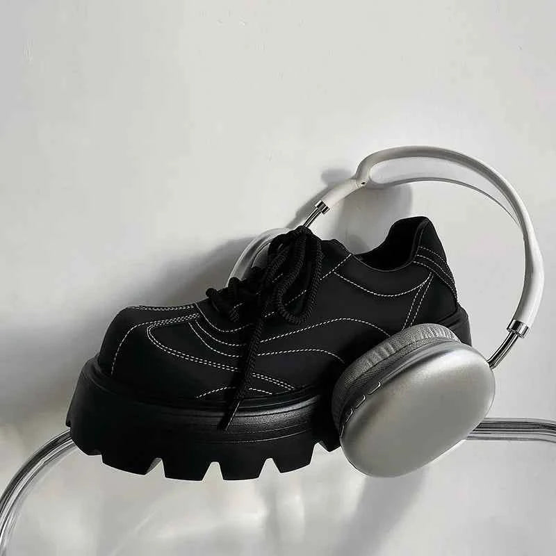 Autumn Cool Versatile Black Derby Shoes