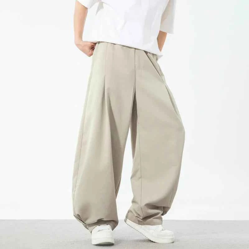 Classic Pleated Drawstring Wide Leg Pants