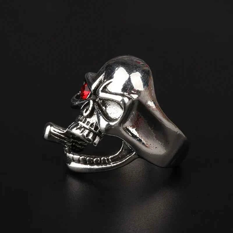 Gothic Large Retro Skull Cigarette Ring