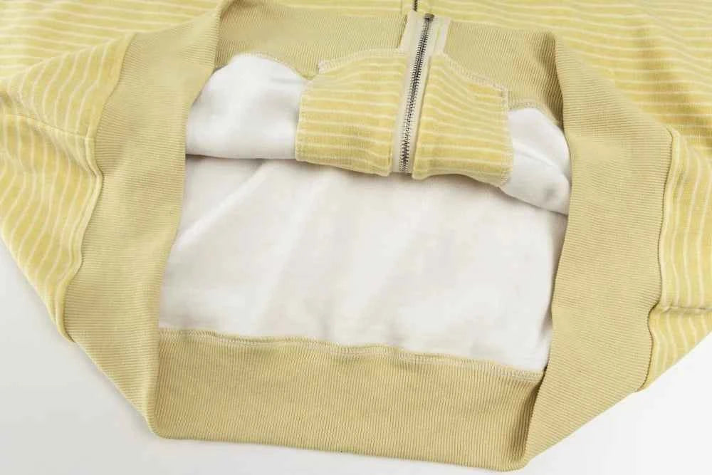 Cozy Striped Fleece Faux Fur Hooded Sweatshirt