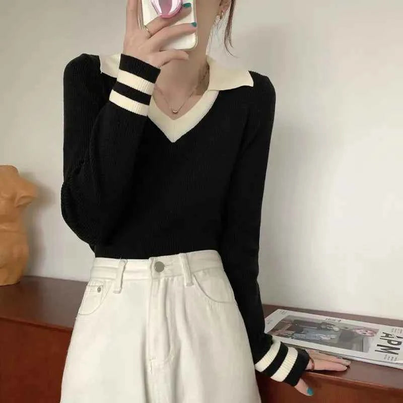 Women Cool Stylish Slim Fit Knitted Polo T-Shirt