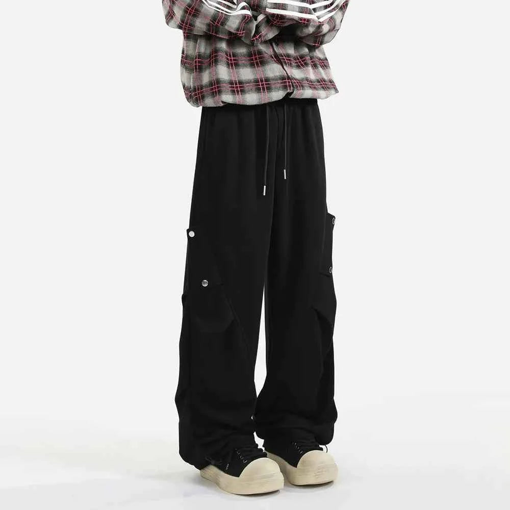 Fashionable Plain Genderless Cargo Pants