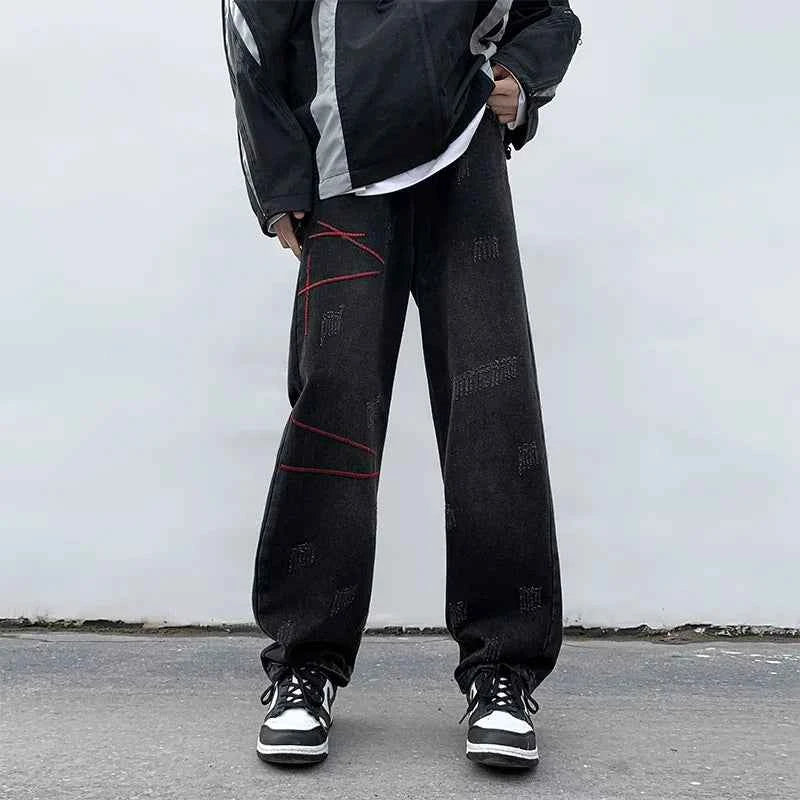Loose Straight Leg Hip Hop Denim Jeans