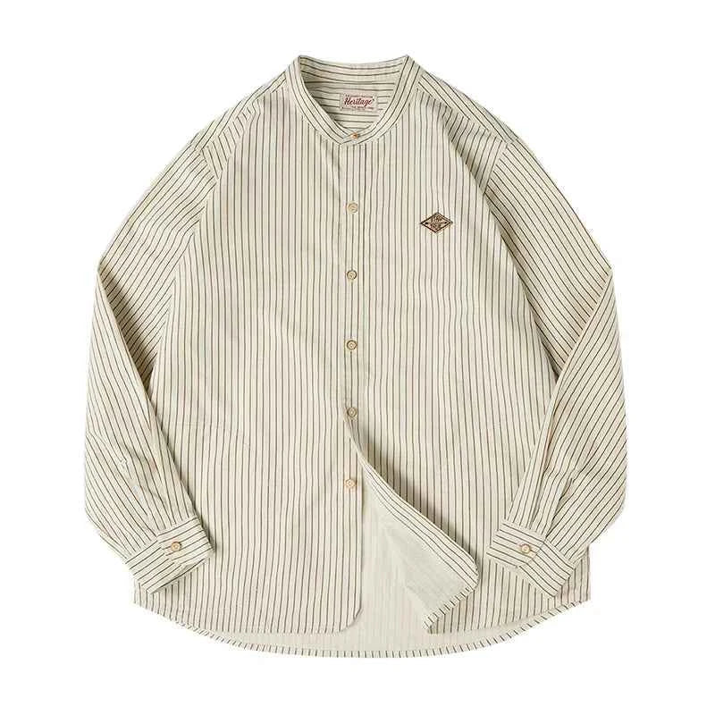 Soft Striped Loose Fit Collar Shirt