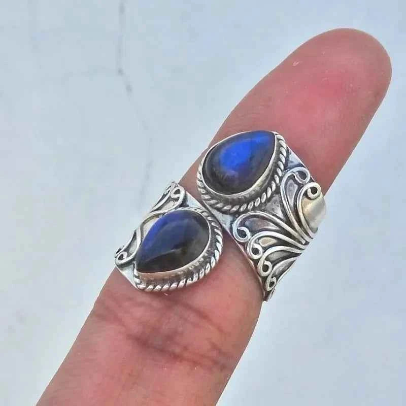 Adjustable Vintage Silver Flower Grave Ring