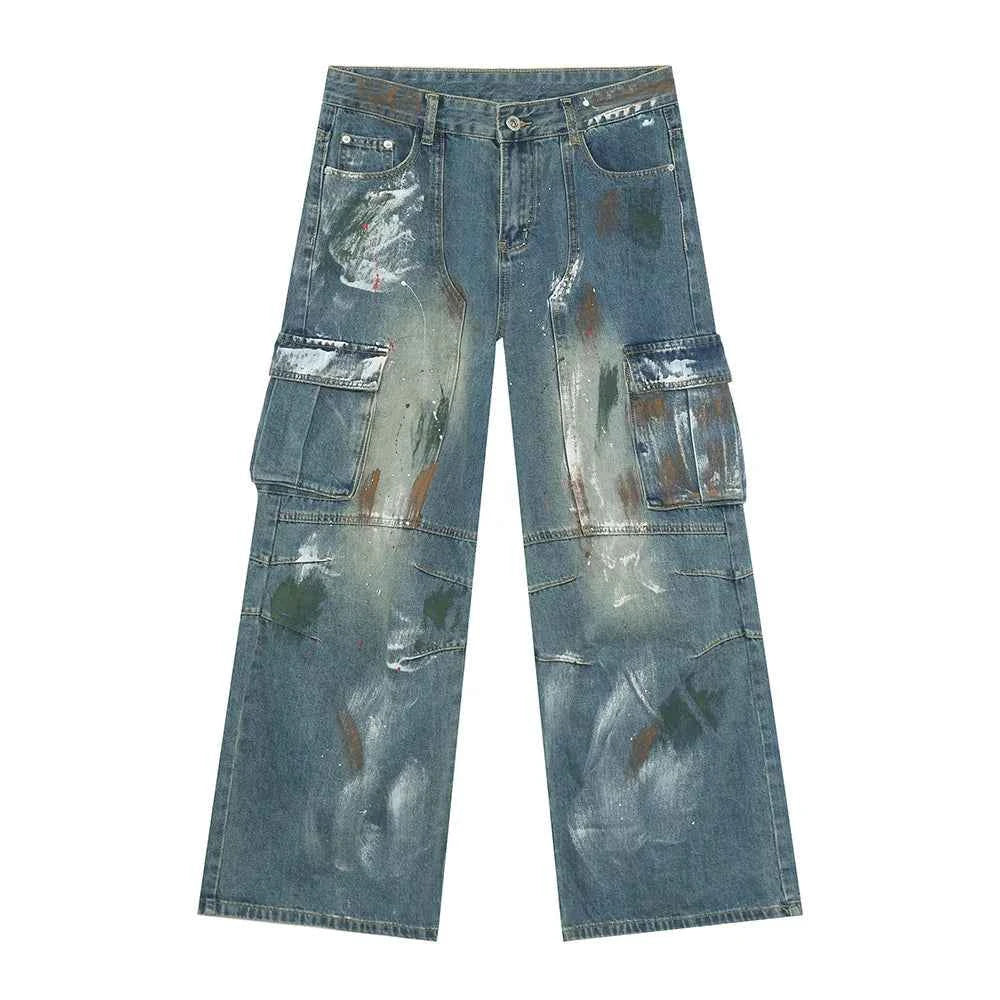 Lightweight Vintage Distressed Cargo Jeans