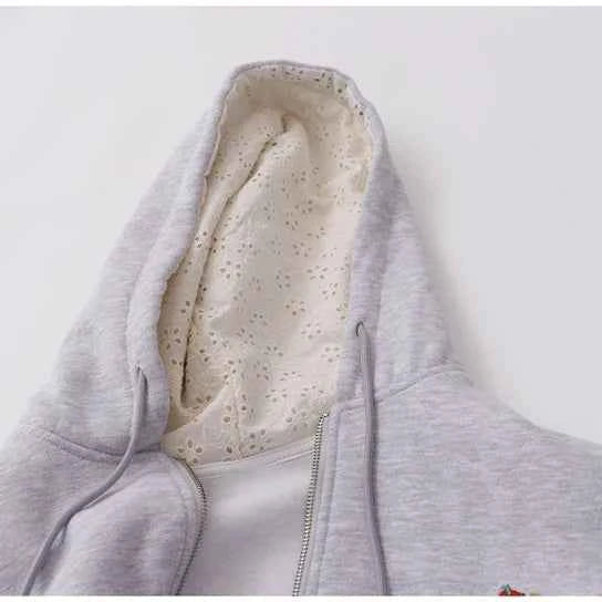 Velvet Embroidered Sweatshirt