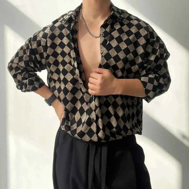Retro Classic Fashionable Loose Fit Long Sleeve Shirt
