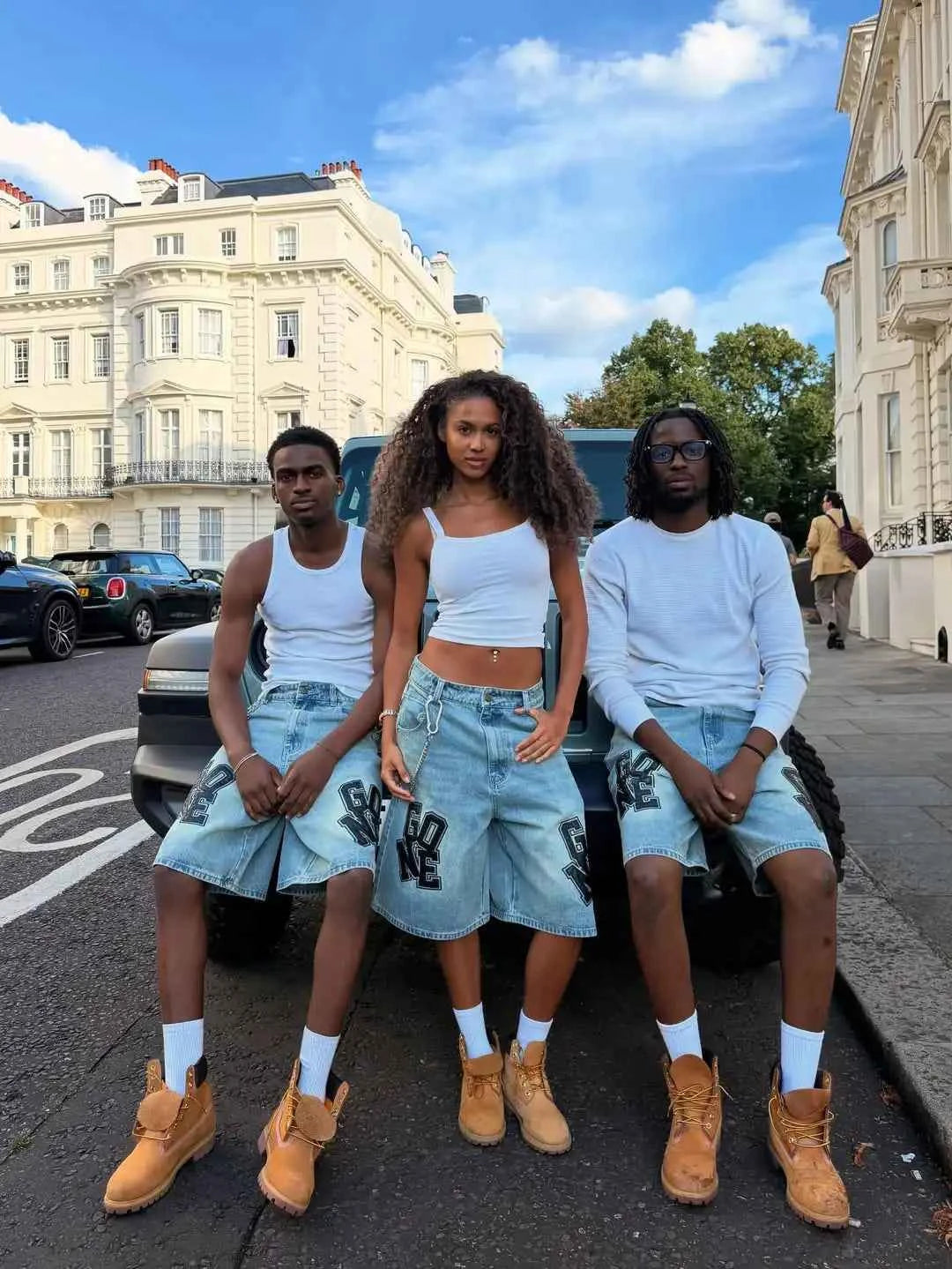 Retro Y2K Embroidered High Waist Denim Short