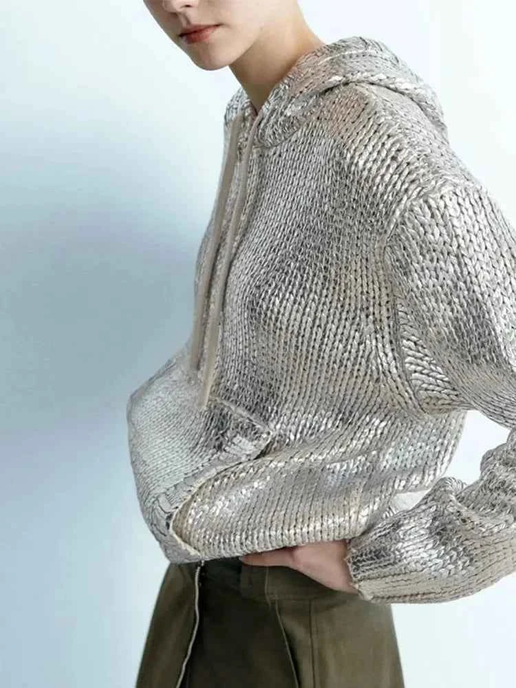 Metal Fragment Unique Round Neck SweatShirt