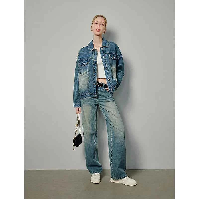 High Waist Loose Straight Denim Jeans