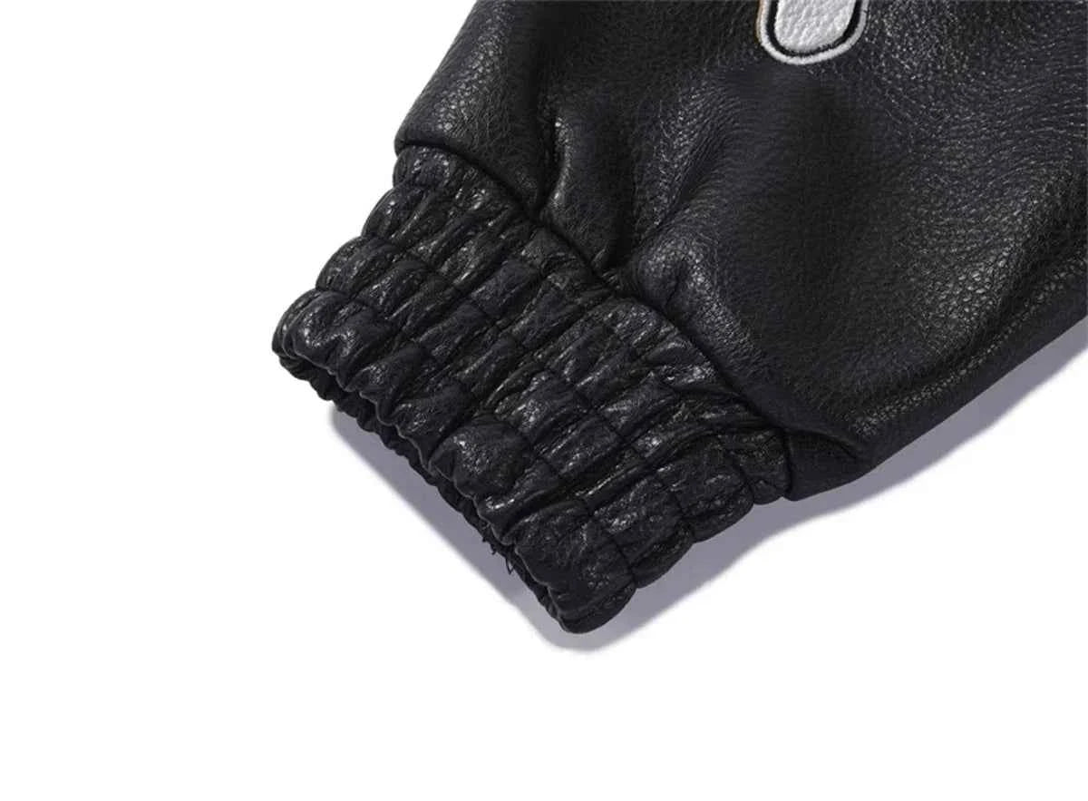 Durable Retro Hip Hop Racing PU Leather Jacket