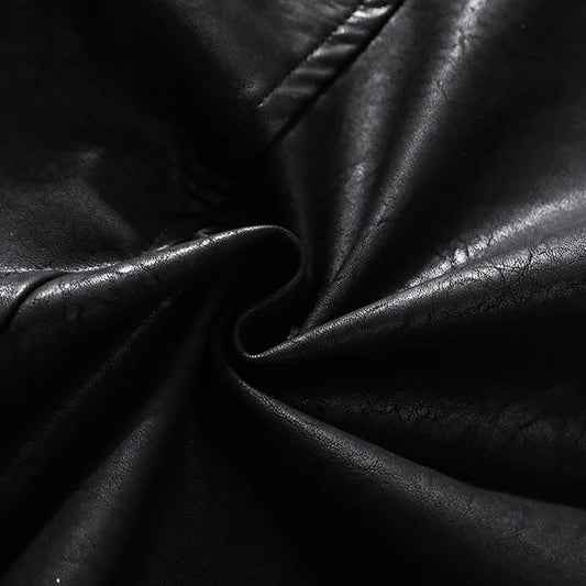 Streetwear High Collar Motorcycle Leather Jacket