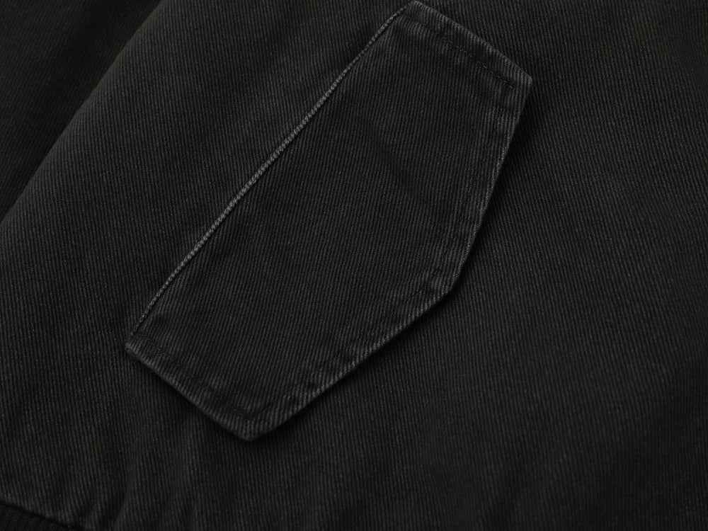 Plush Letter Embroidery Zipper Fly Cargo Puffer Jacket