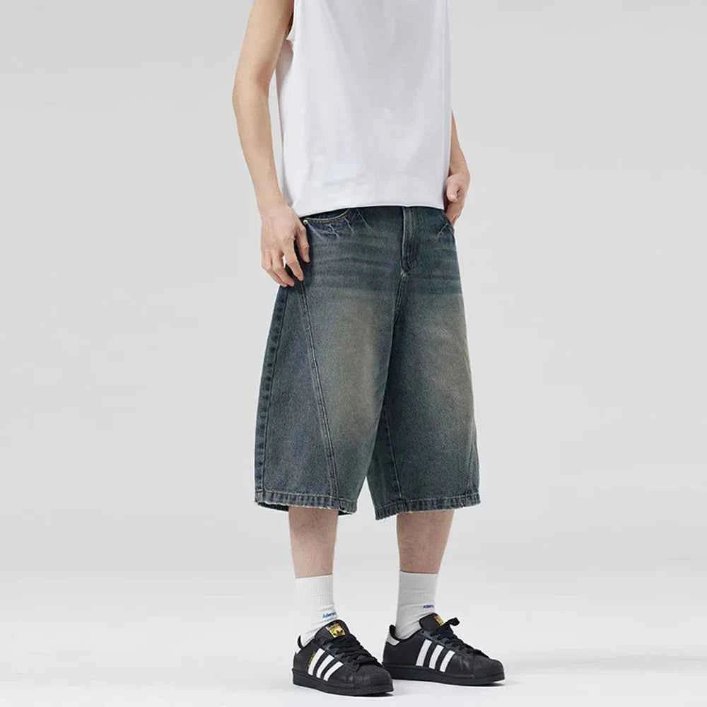 Y2K Distressed Oversized Denim Short