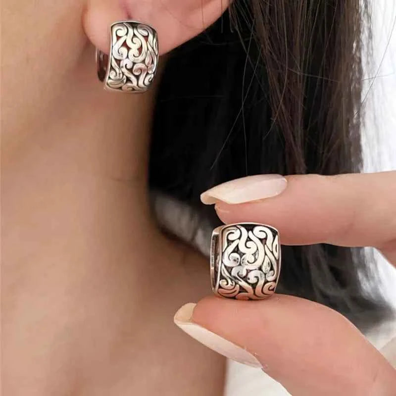Unique Irregular Flower Pattern Drop Earrings