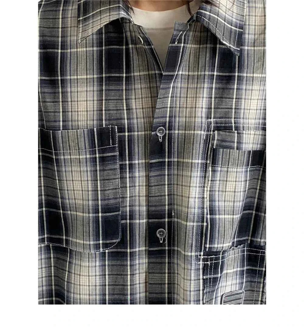 Japanese Vintage Plaid Lightweight Spring Shirt