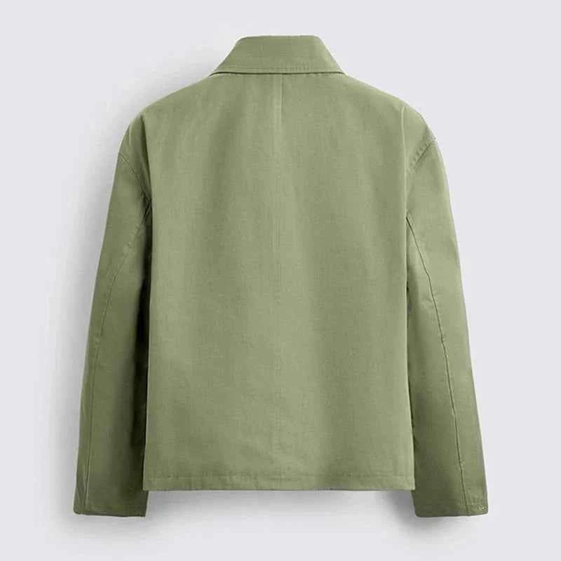 Effortless Y2K Casual Green Loose Fit Cargo Jacket