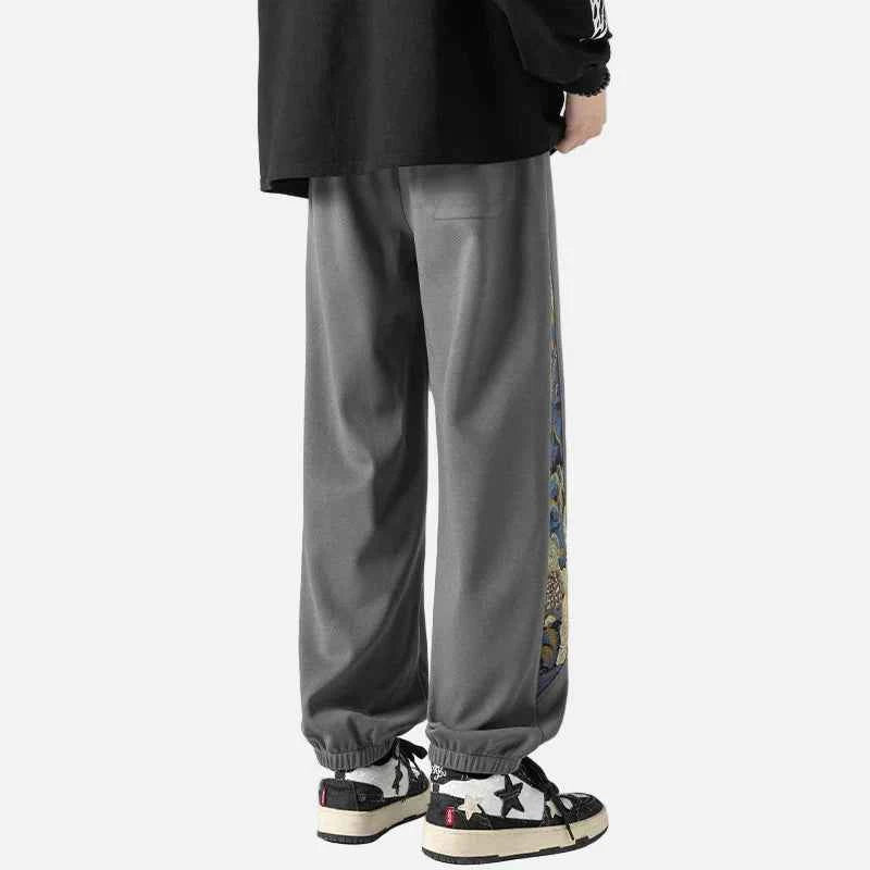 Signature Embroidery Pattern Straight Fit Sweatpants