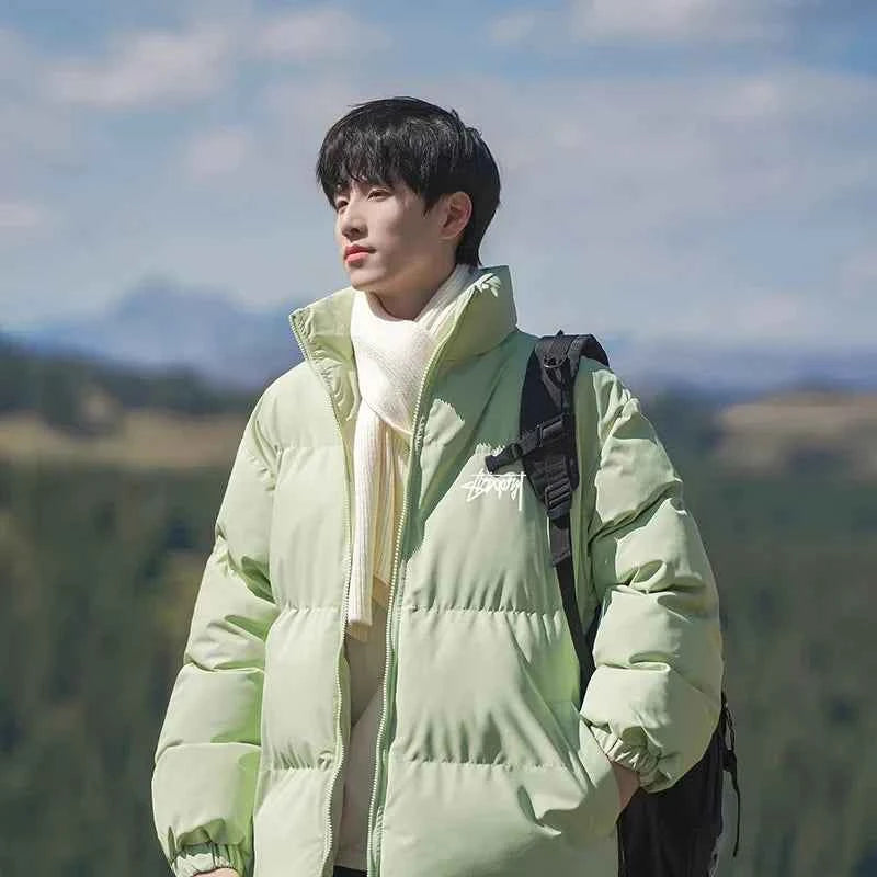 Streetwear Thicken Solid Stand Collar Puffer Jacket