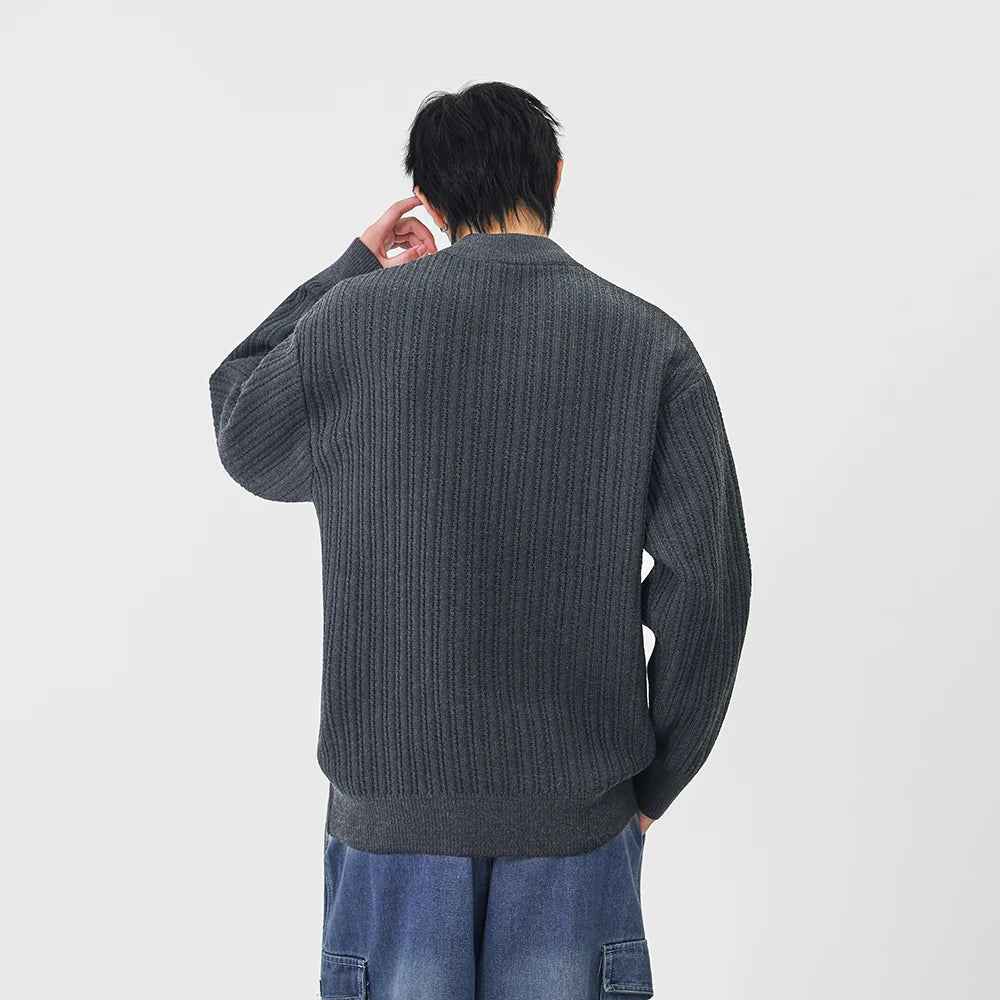 Cozy Ribbed Solid Color Mock Neck Sweater