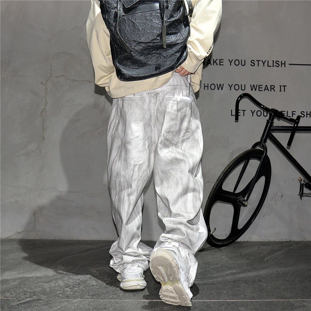 Distressed Dirty White Baggy Pants