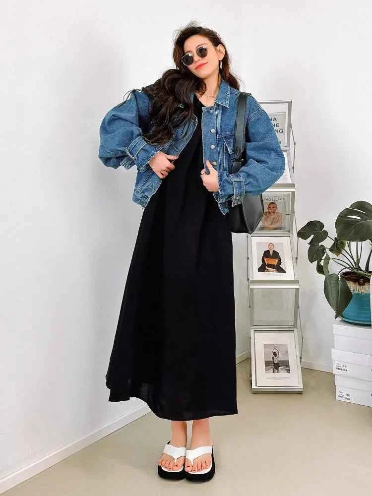 Vintage Blue Korean Design Denim Jacket
