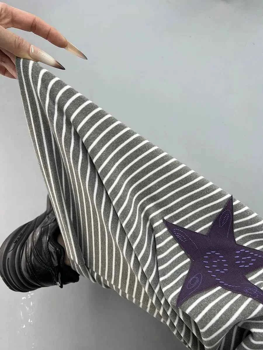 Wide Leg Star Print Japanese Style Sweatpants