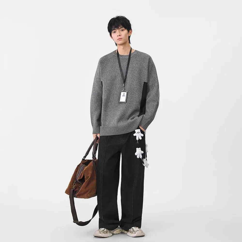 Stylish Crew Neck Knitted Jumper Sweater