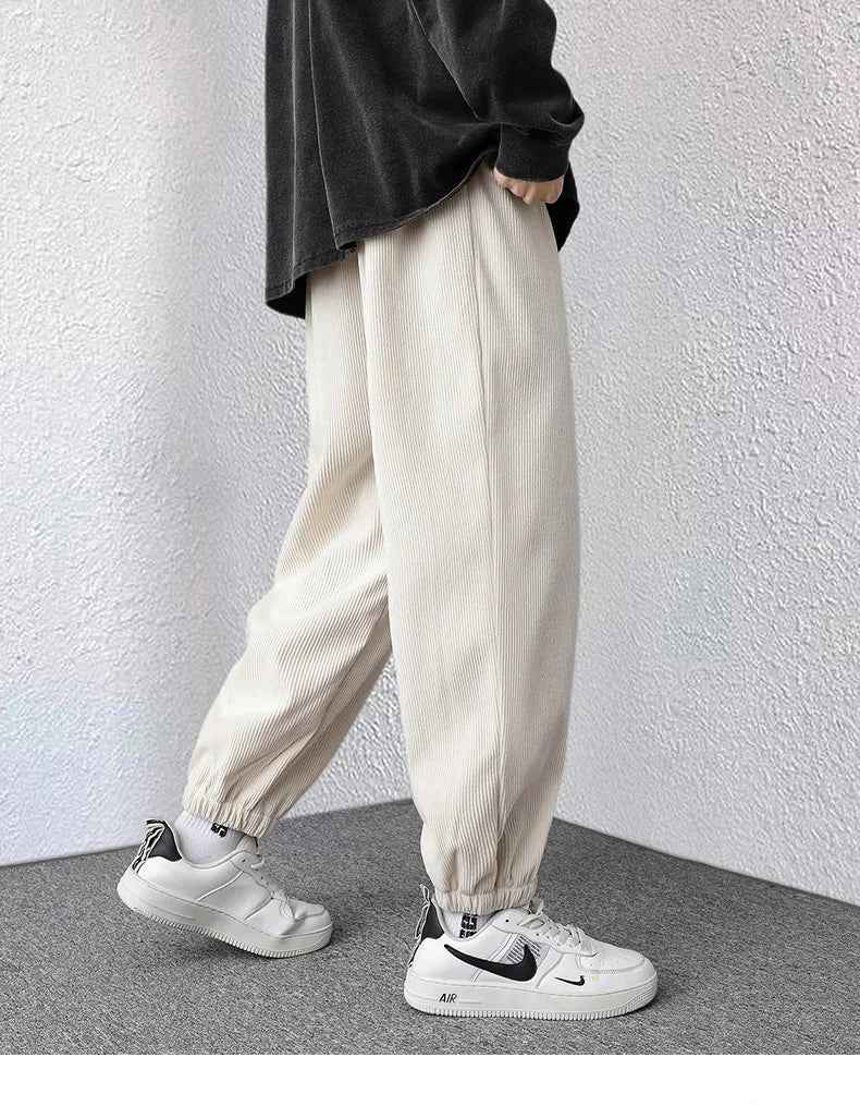Elevated Loose Corduroy Harem Neutral Jogger