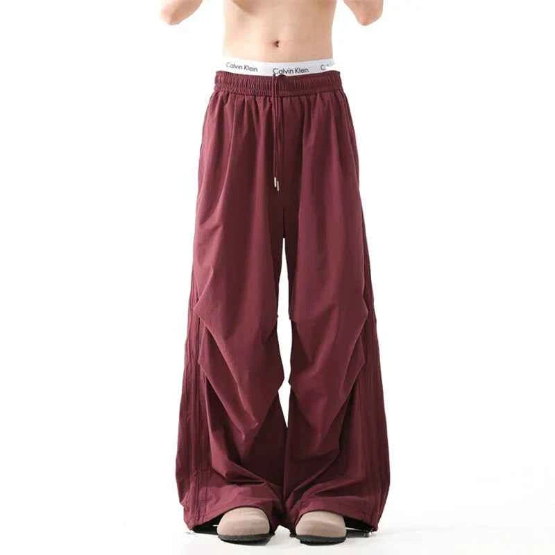 Summer Casual Pleated Wide Leg Pants
