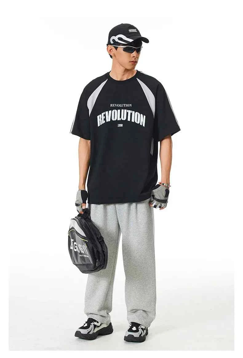 Casual Mesh Splice Printed Cityboy T-Shirt