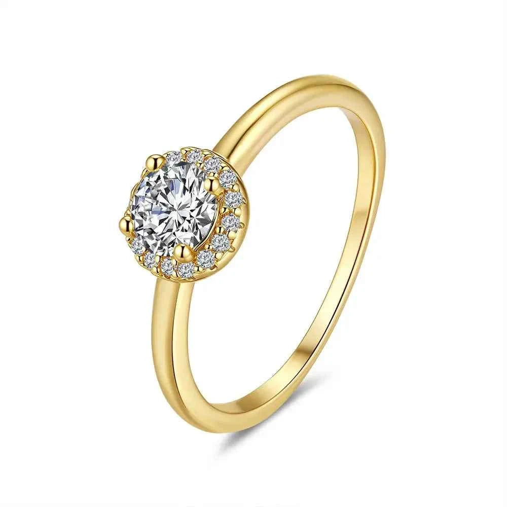 Luxury 18k Gold Moissanite Diamond Ring