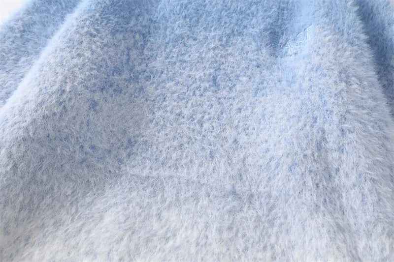 Fashionable Sky Ombre Gradient Fuzzy Sweater